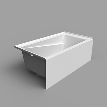 Acritec Dixton 6632 Alcove Bathtub – 5.5 ft. Geometric Skirted White Acrylic