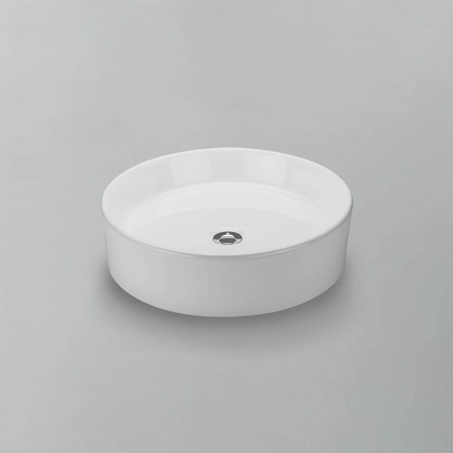 Acritec 36428 Ceramic Round Counter-Top Basin, 16⅛” × 16⅛” × 5½”, White