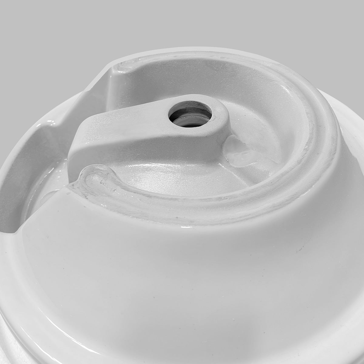 Acritec 36552 Ceramic Round Counter-Top Basin, White, Alternate View