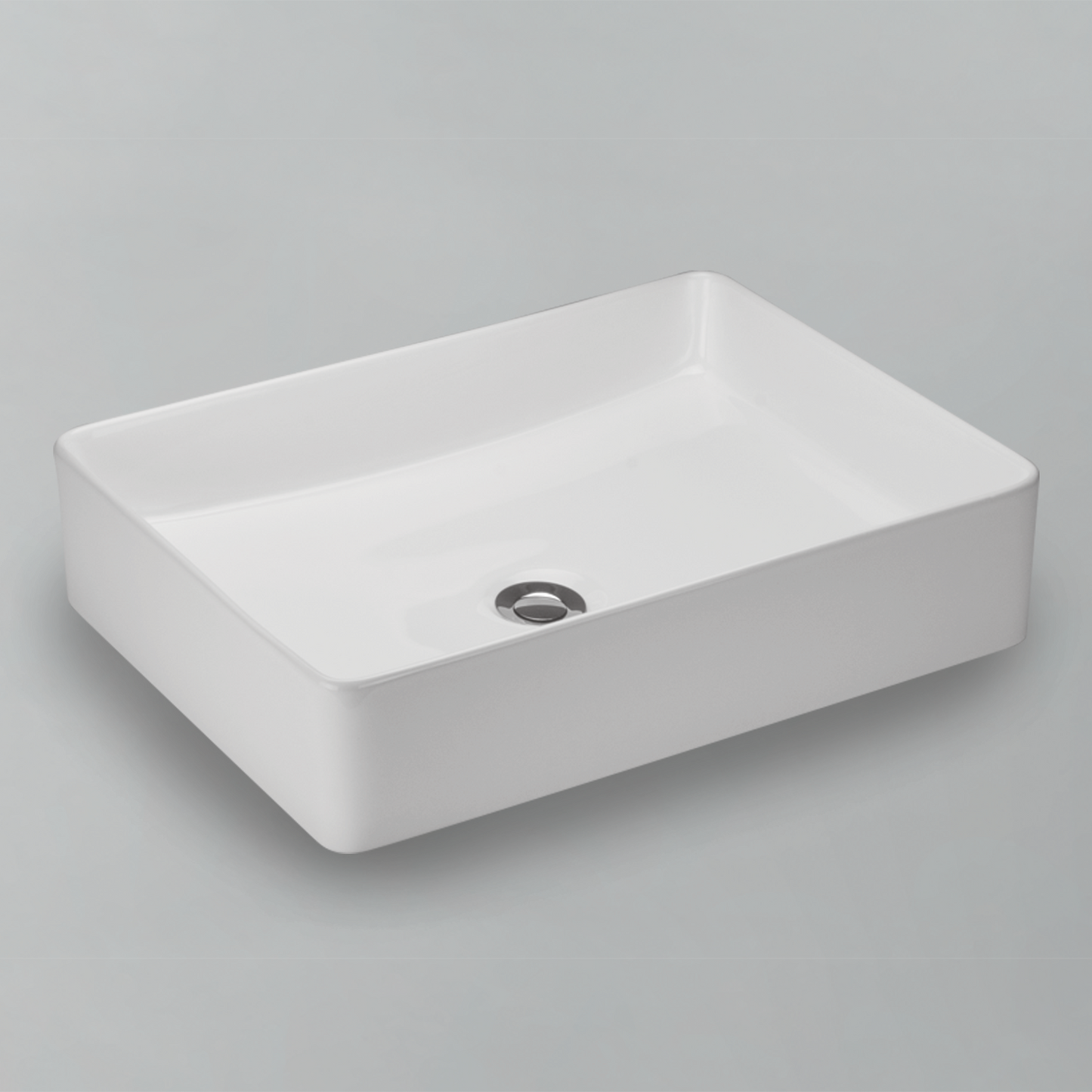Acritec 36648 Ceramic Rectangular Counter-Top Basin, White