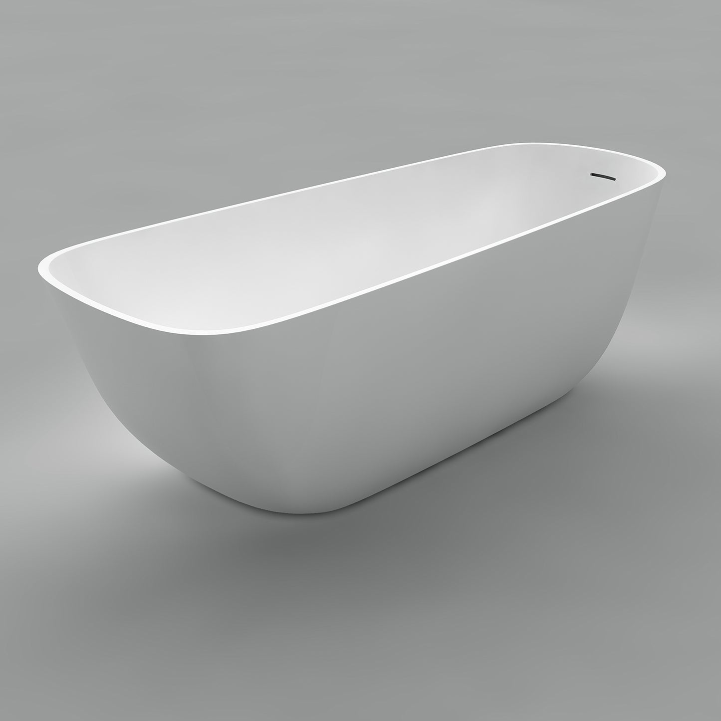 Acritec Delfina 46522 Freestanding Cast Composite Bathtub Side View White