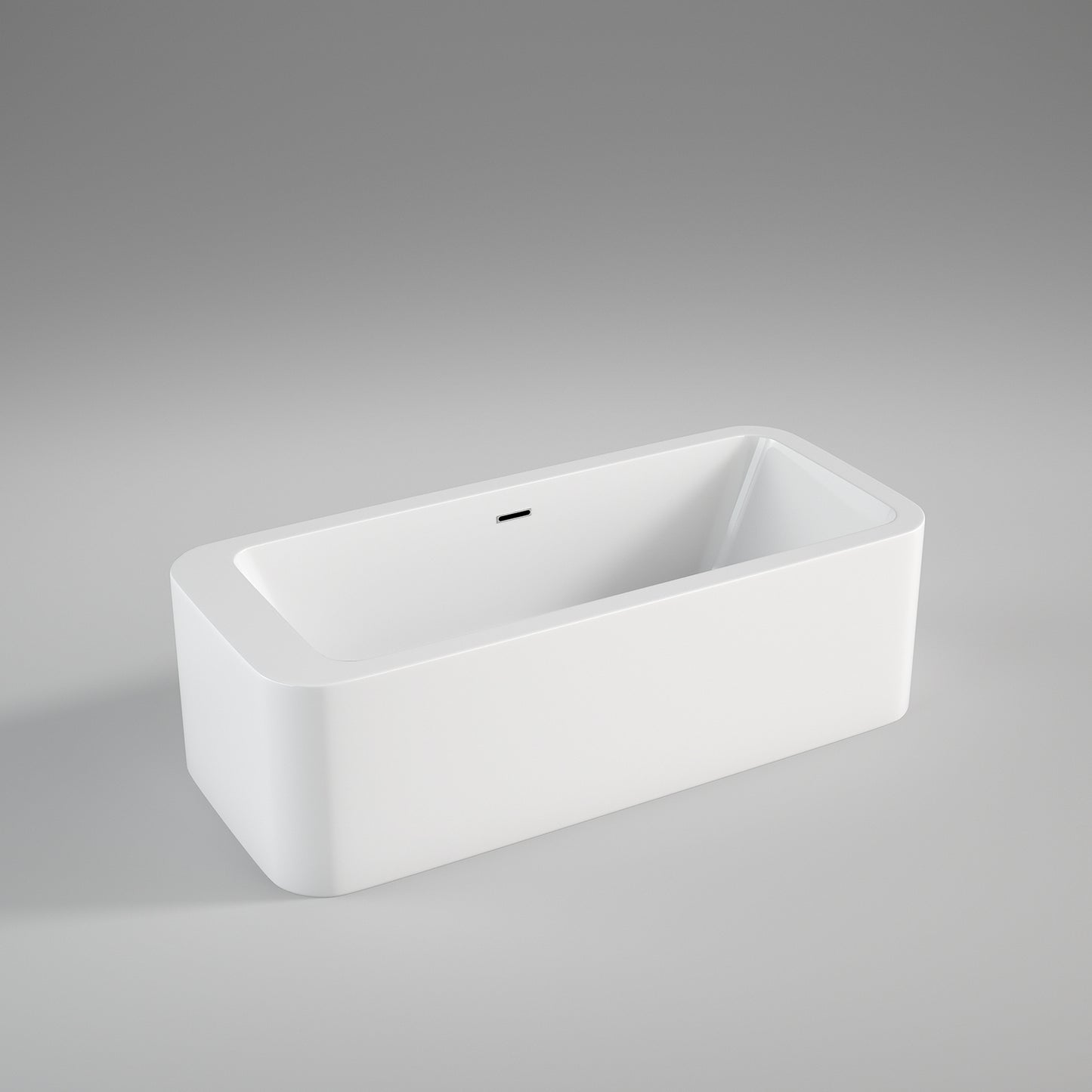 Acritec Sicilian 46513 Freestanding Cast Composite Bathtub Side View White