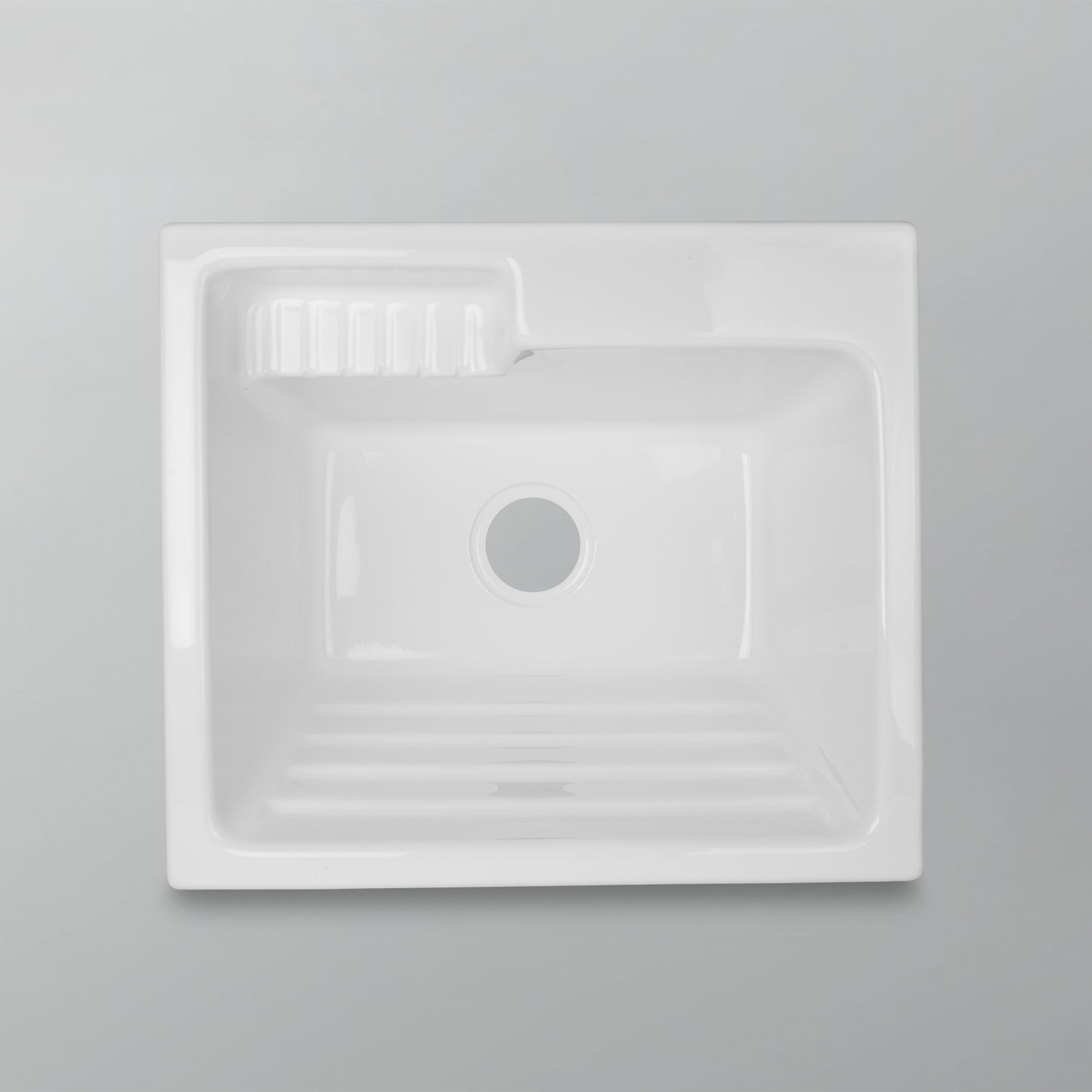 Acritec 11031 Europa Laundry Sink, 23.75 x 20.875 x 12 in, High-Gloss White Cast Acrylic Drop-In