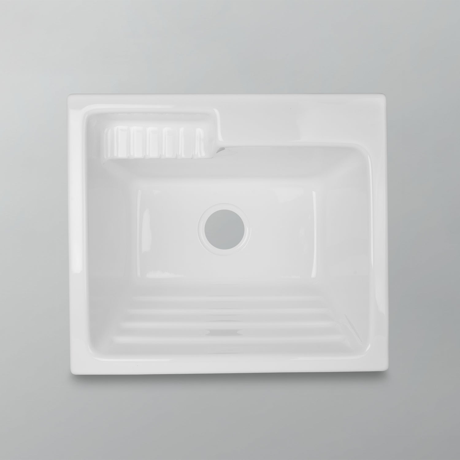 Acritec 11031 Europa Laundry Sink, 23.75 x 20.875 x 12 in, High-Gloss White Cast Acrylic Drop-In