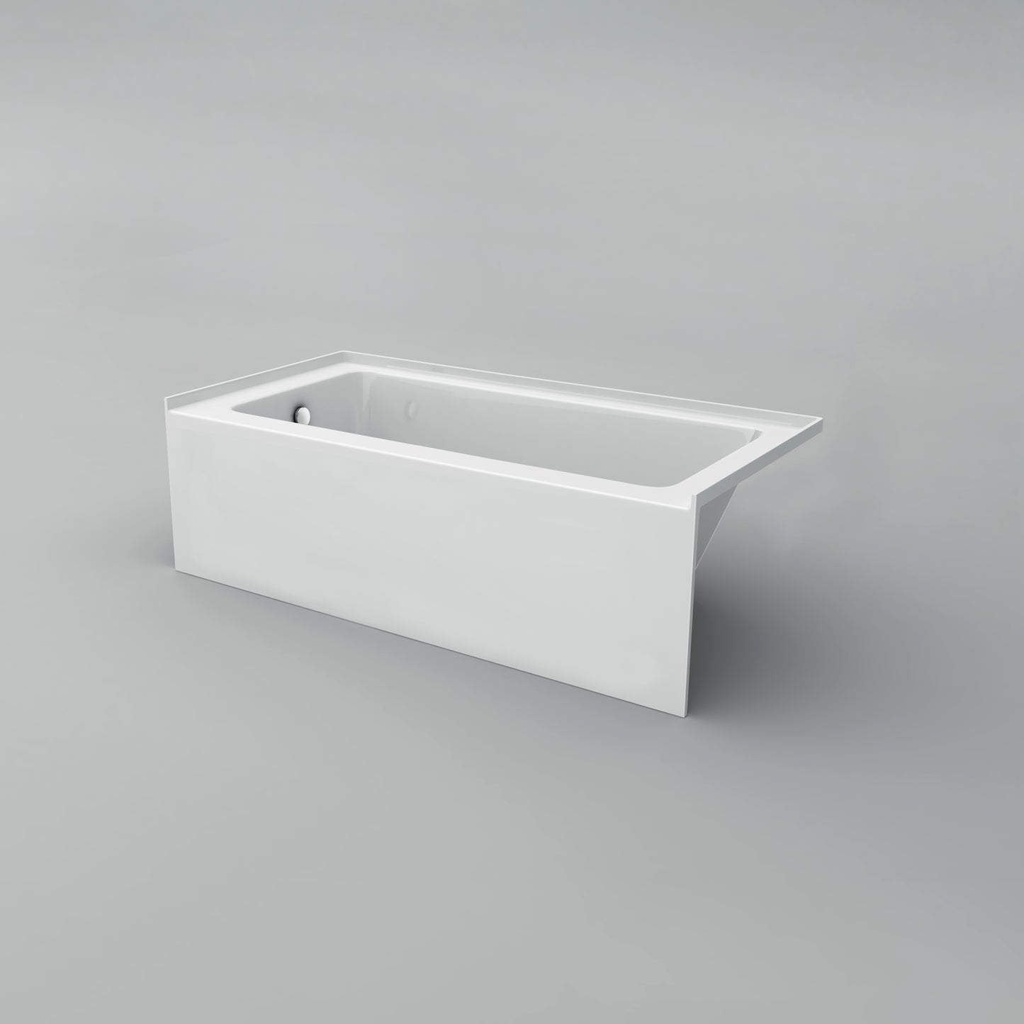 Acritec Clear 6032 16" Alcove Bathtub – ADA Low-Profile White Acrylic
