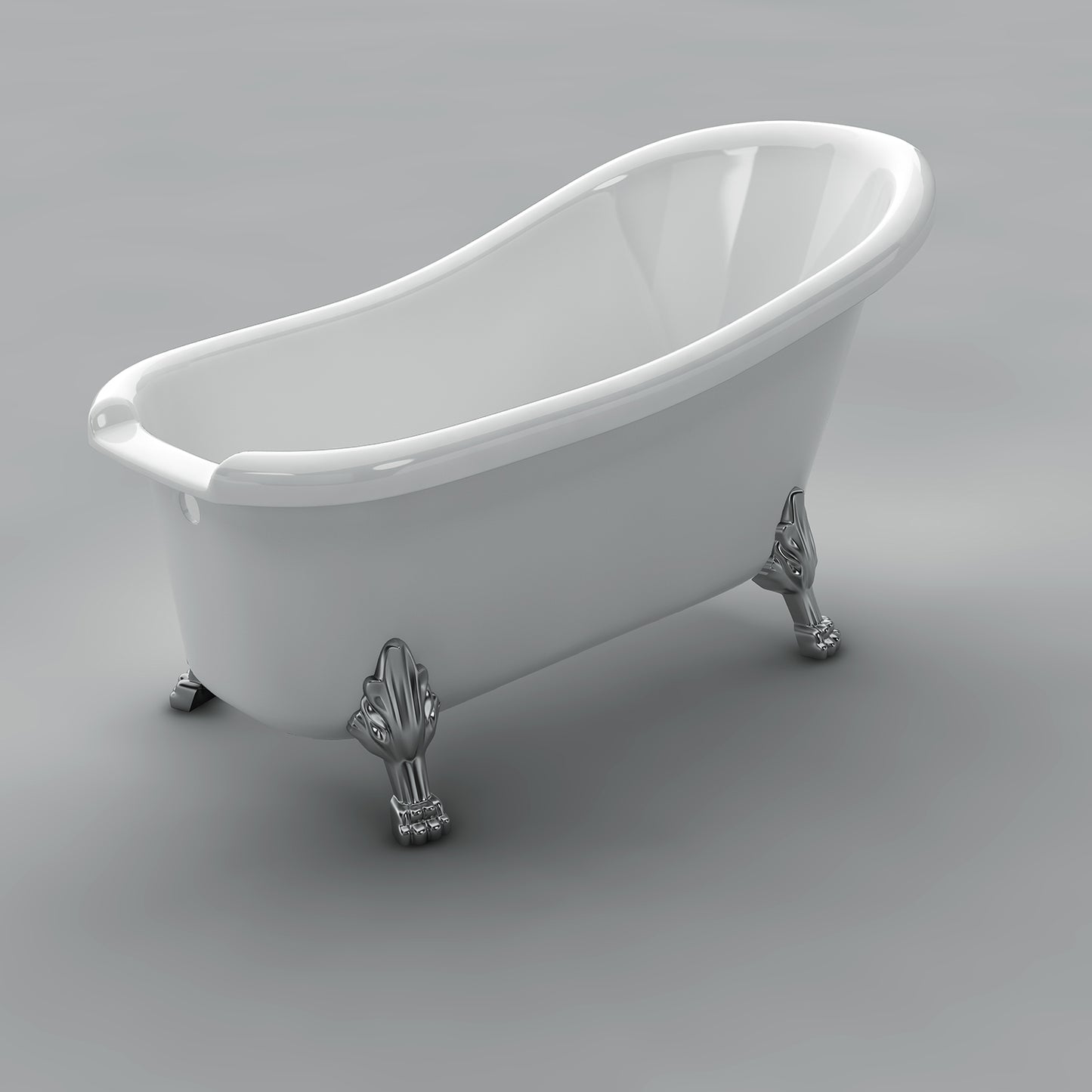 Acritec Victorian 67 43201 – 66.5-inch Acrylic Single-Ended Slipper Clawfoot Bathtub – White