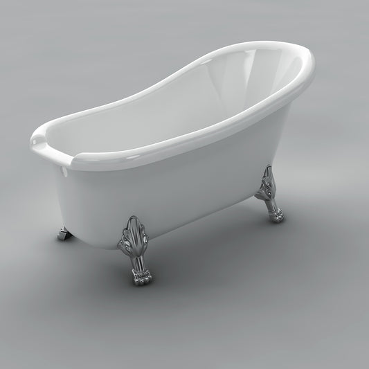 Acritec Victorian 67 43201 – 66.5-inch Acrylic Single-Ended Slipper Clawfoot Bathtub – White
