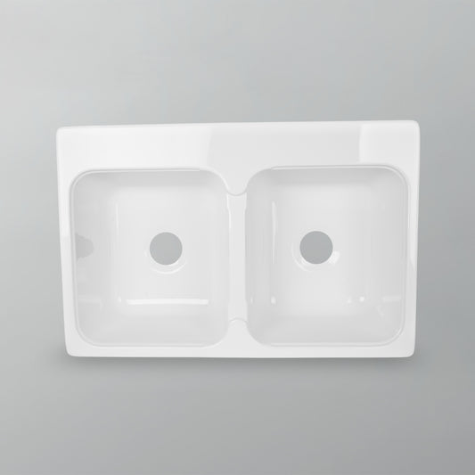 Acritec Dynasty 19041 Acrylic Drop-In Kitchen Sink – 32" x 21" x 8" – White