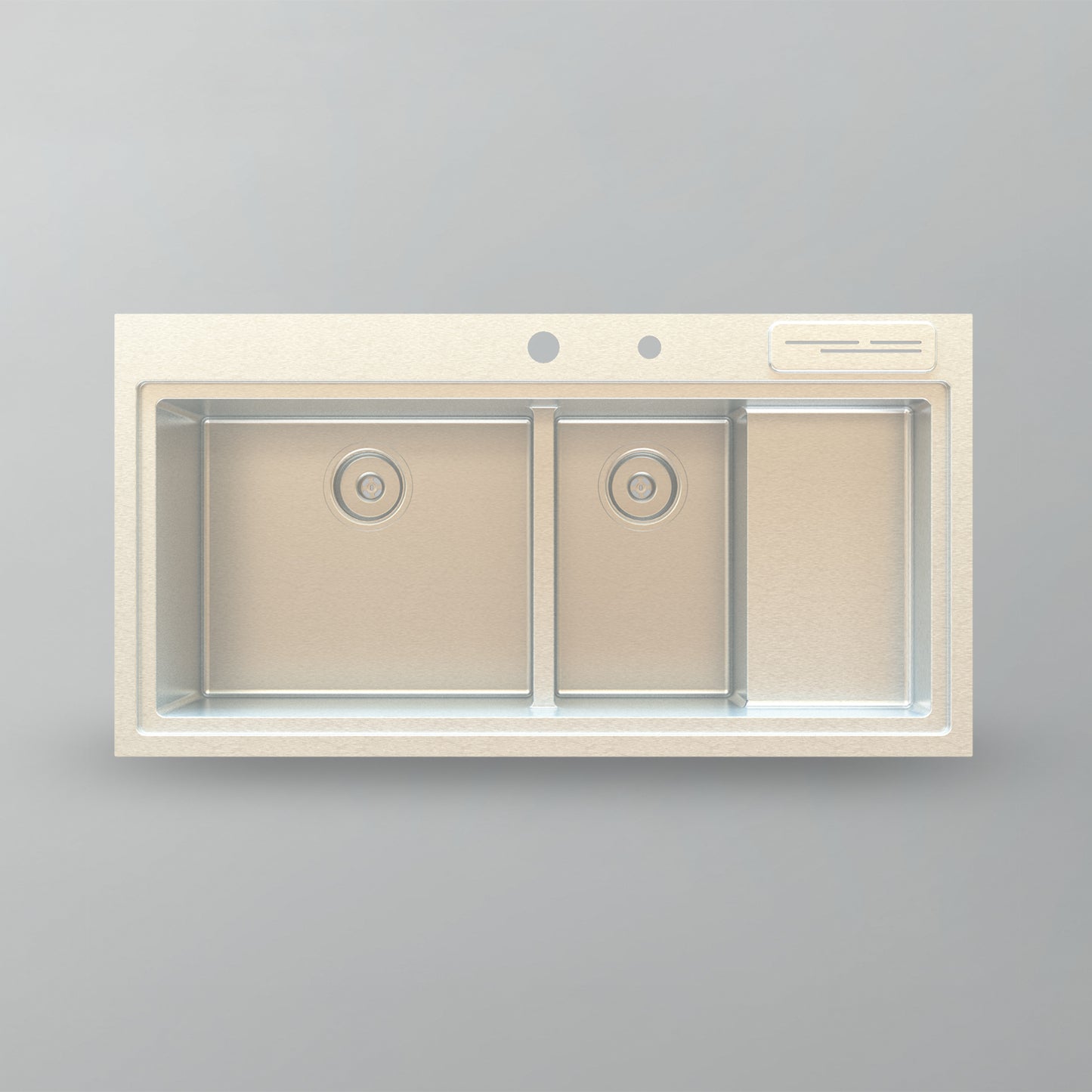Acritec 25160 Stainless Steel Drop-In Kitchen Sink – 38" x 19.625" x 10.25" – Brushed Satin