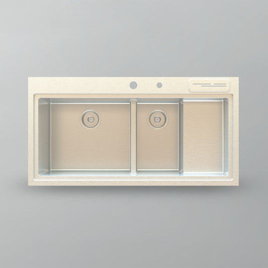 Acritec 25160 Stainless Steel Drop-In Kitchen Sink – 38" x 19.625" x 10.25" – Brushed Satin