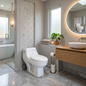 Acritec 31030 One-Piece Elongated Toilet 28 3/8" x 16" x 25" White