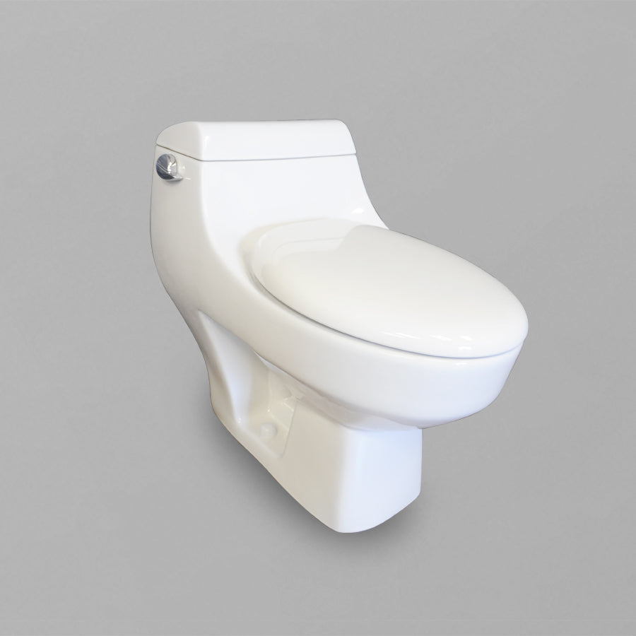 Acritec 31030 One-Piece Elongated Toilet Side View White