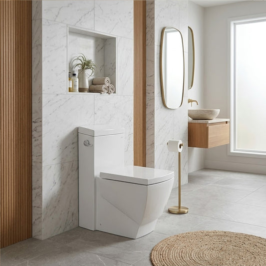 Acritec 31140 One-Piece Square-Front Toilet 27 3/4" x 15" x 31 7/8" White