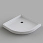 Acritec Round Front Quadrant Series shower base in white, 32", 36", or 40" with center drain
