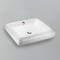 Acritec 36405 Ceramic Rectangular Counter-Top Basin, 22” × 19¾” × 5¼”, White