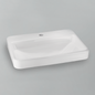 Acritec 36407 Ceramic Semi-Recessed Counter-Top Basin, 23” × 17”, Single-Hole, White