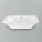 Acritec 36412 Ceramic Rectangular Counter-Top Basin, 23½” × 19” × 7¾”, Single-Hole, White