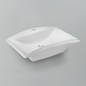 Acritec 36416 Ceramic Rectangular Counter-Top Basin, 24½” × 18” × 7½”, Single-Hole, White