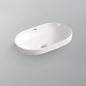 Acritec 36417L Ceramic Oval Semi-Recessed Counter-Top Basin, 23⅞” × 15¾”, White