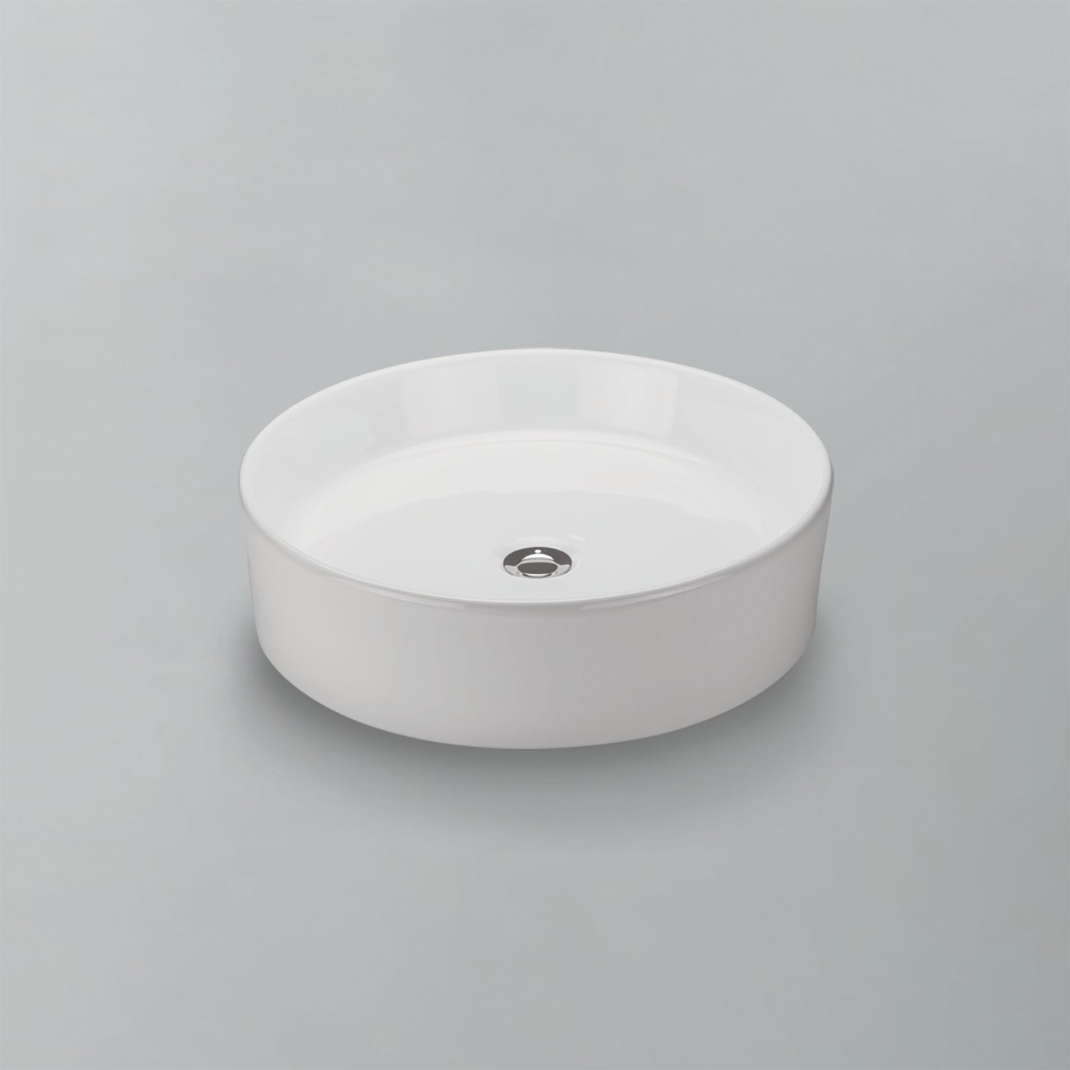Acritec 36428 Ceramic Round Counter-Top Basin, 16⅛” × 16⅛” × 5½”, White