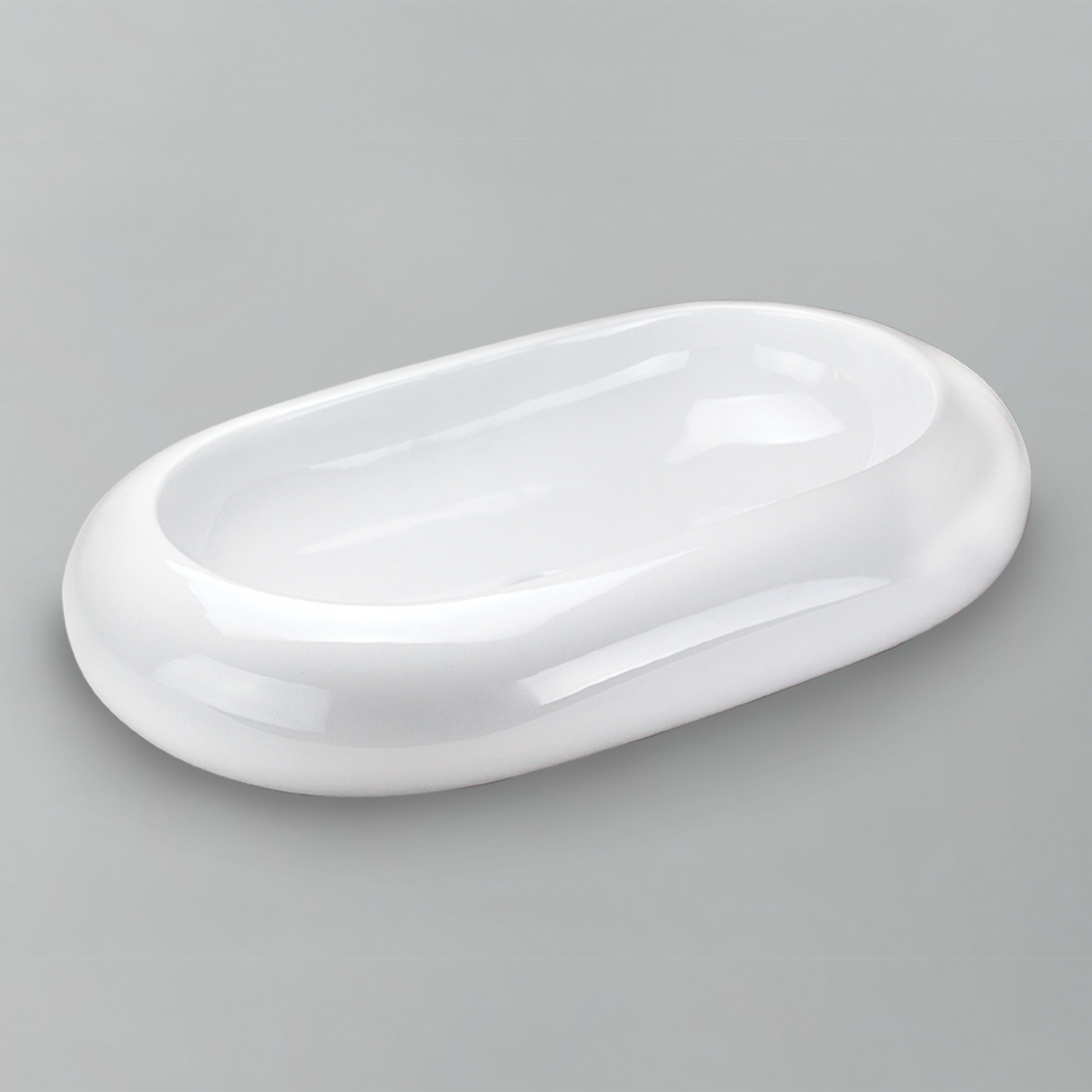 Acritec 36430 Ceramic Oval Counter-Top Basin, 24¾” × 15¾” × 5¼”, White