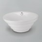 Acritec 36490 Ceramic Round Counter-Top Basin, 19” × 19” × 7½”, White