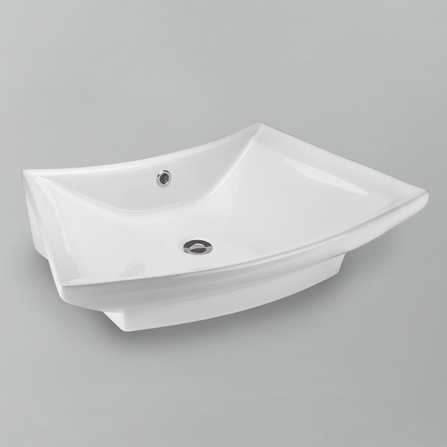 Acritec 36519 Ceramic Organic Shape Counter-Top Basin, White