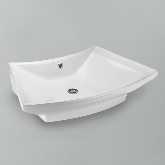 Acritec 36519 Ceramic Organic Shape Counter-Top Basin, White