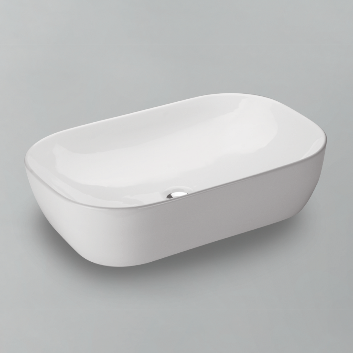 Acritec 36642 Ceramic Rectangular Counter-Top Basin, White