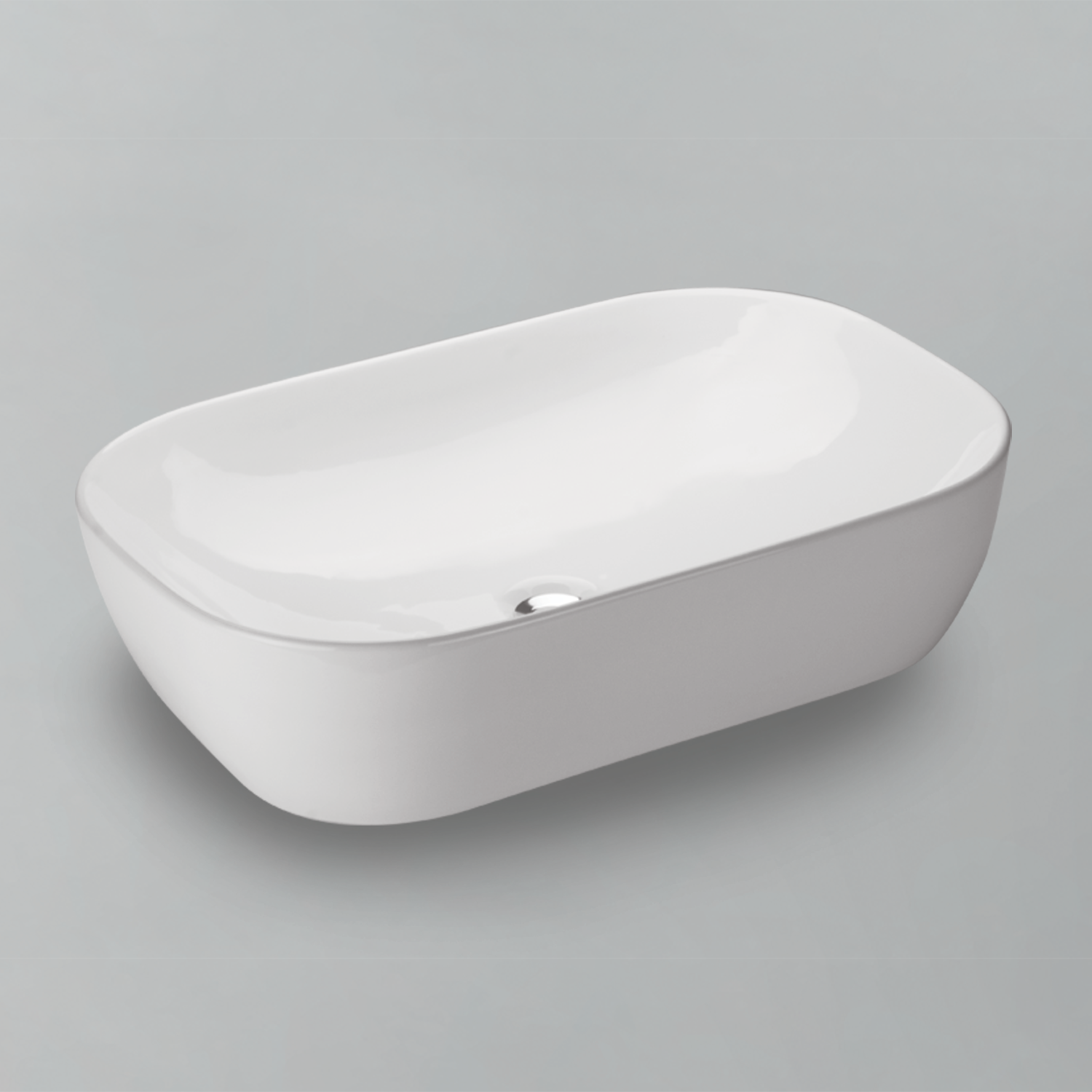 Acritec 36642 Ceramic Rectangular Counter-Top Basin, White