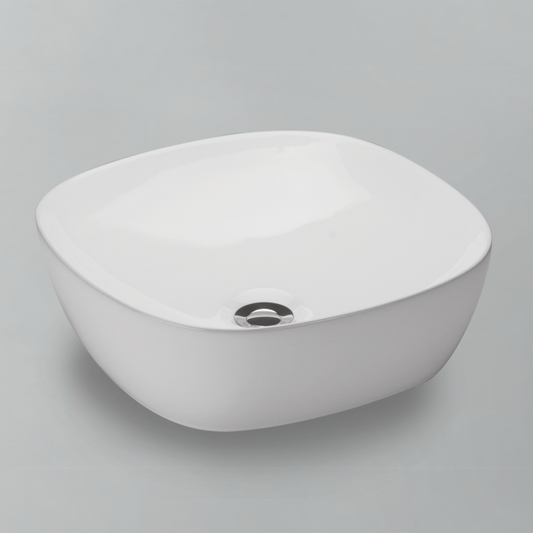 Acritec 36644 Ceramic Square Counter-Top Basin, White