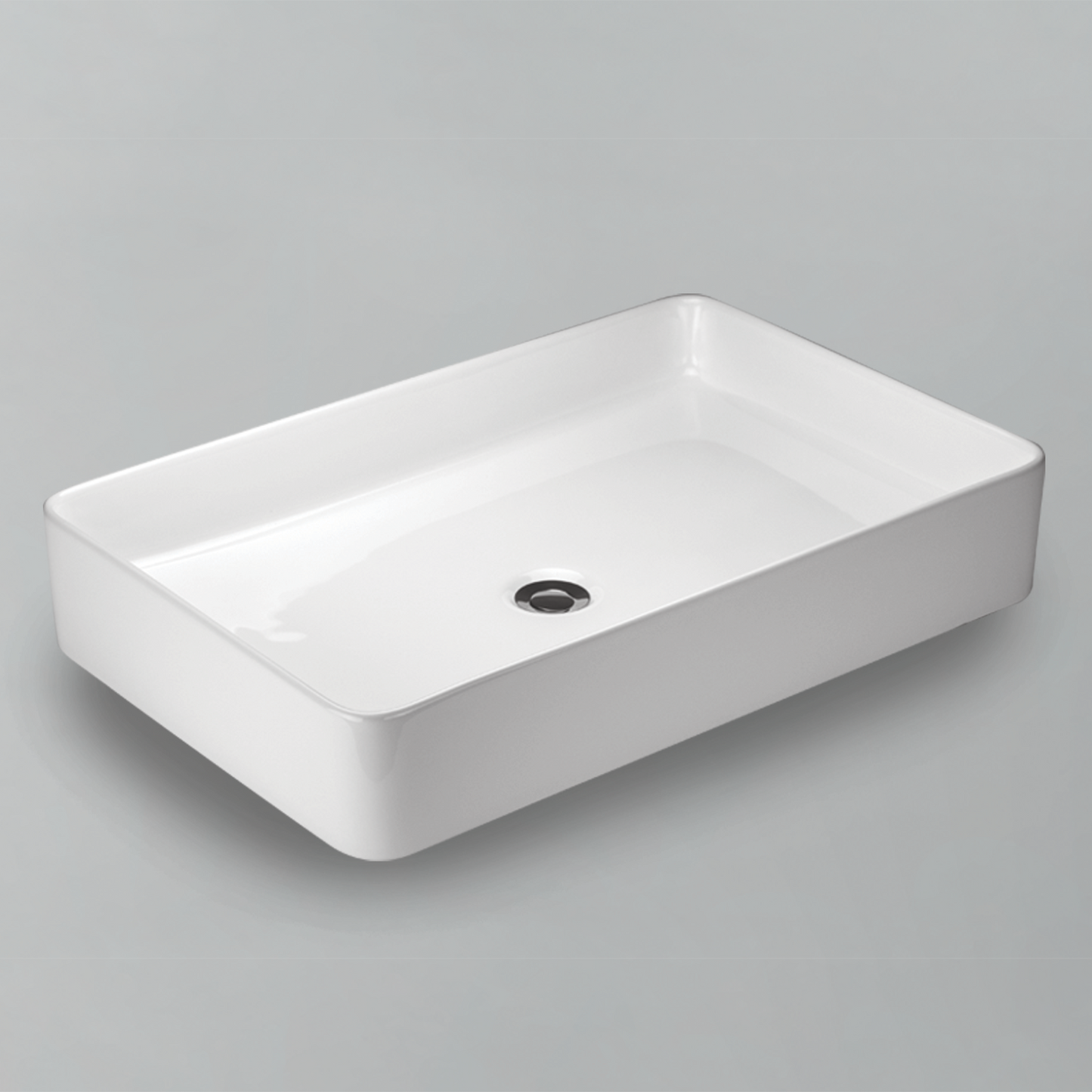 Acritec 36645 Ceramic Rectangular Counter-Top Basin, White
