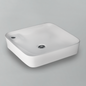 Acritec 36650 Ceramic Square Counter-Top Basin, Single-Hole, White
