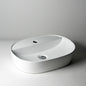 Acritec 36651 Ceramic Round Counter-Top Basin, Single-Hole, White