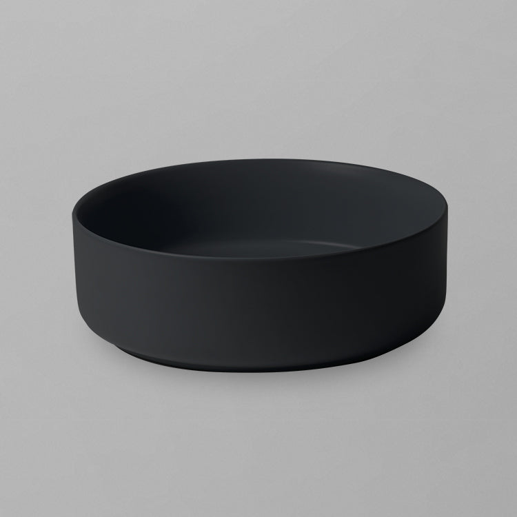 Acritec 36652 Series Ceramic Square Counter-Top Basin, 14”, Matte Black