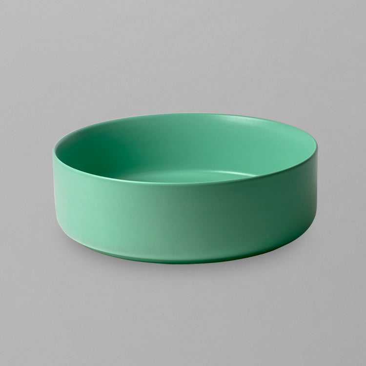 Acritec 36652 Series Ceramic Square Counter-Top Basin, 14”, Matte Green