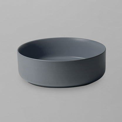 Acritec 36652 Series Ceramic Square Counter-Top Basin, 14”, Matte Dark Grey