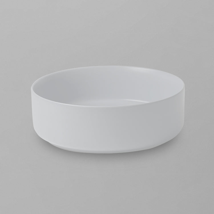 Acritec 36652 Series Ceramic Square Counter-Top Basin, 14”, White