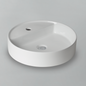 Acritec 36653 Ceramic Round Counter-Top Basin, 17¾” × 17¾” × 4⅛”, Single-Hole, White