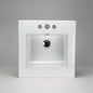 Acritec 36814 Square Drop-In Ceramic Basin, White