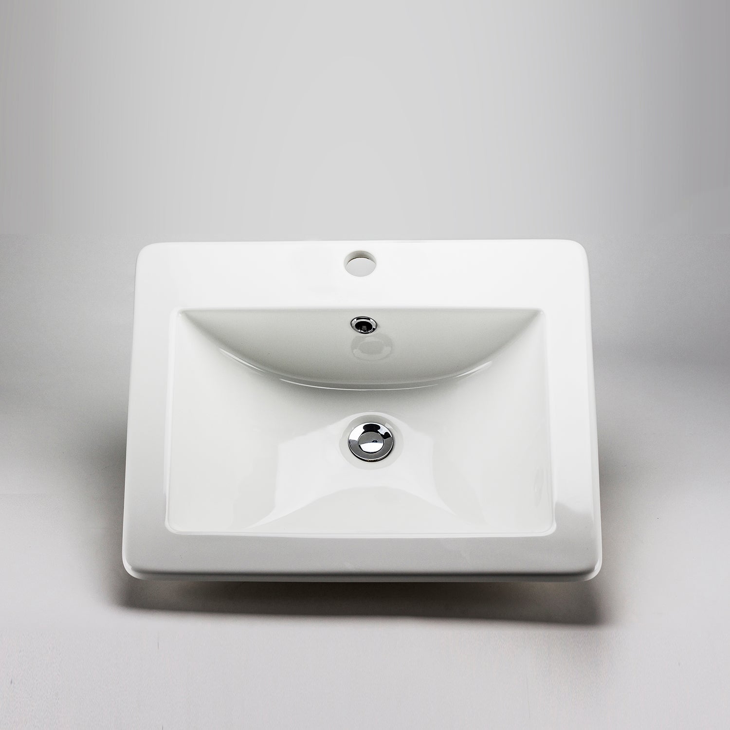 Acritec 36861 Rectangular Drop-In Ceramic Basin, White