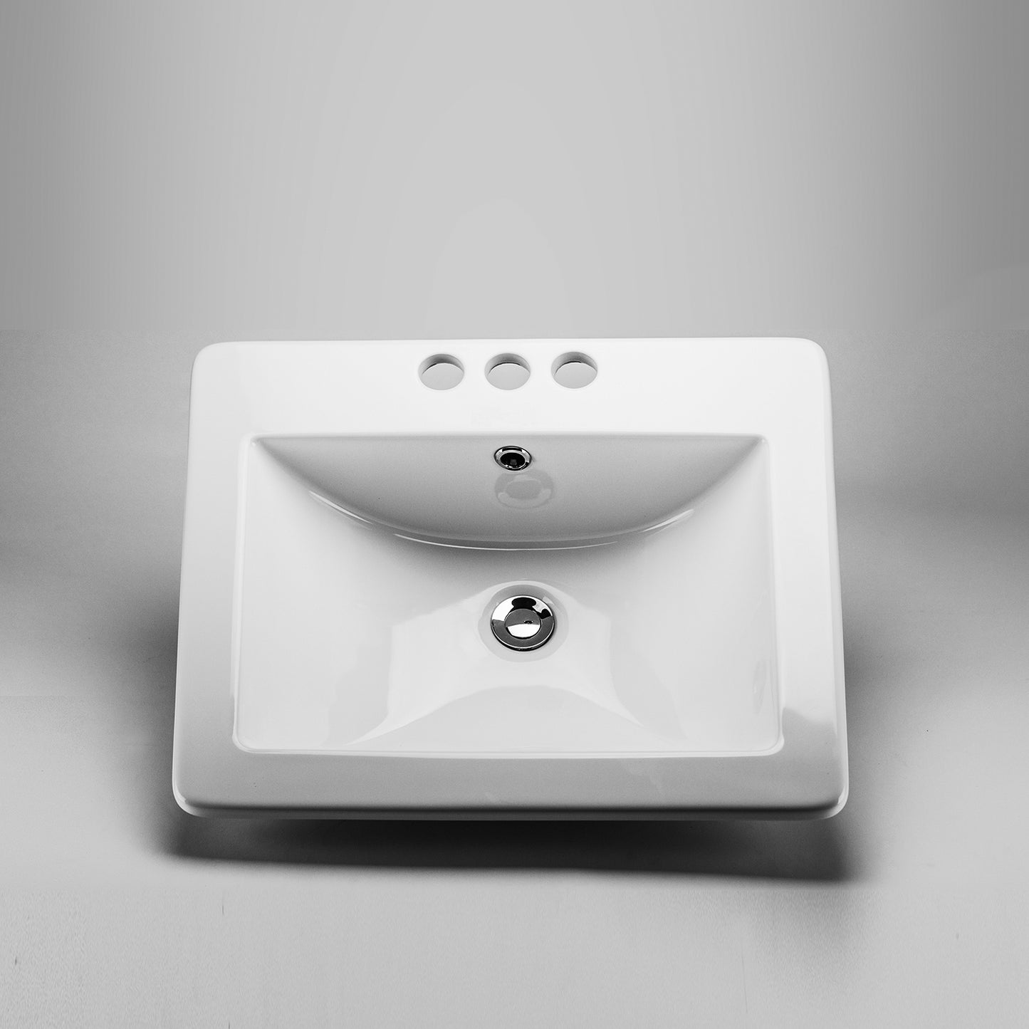 Acritec 36864 Rectangular Drop-In Ceramic Basin, White
