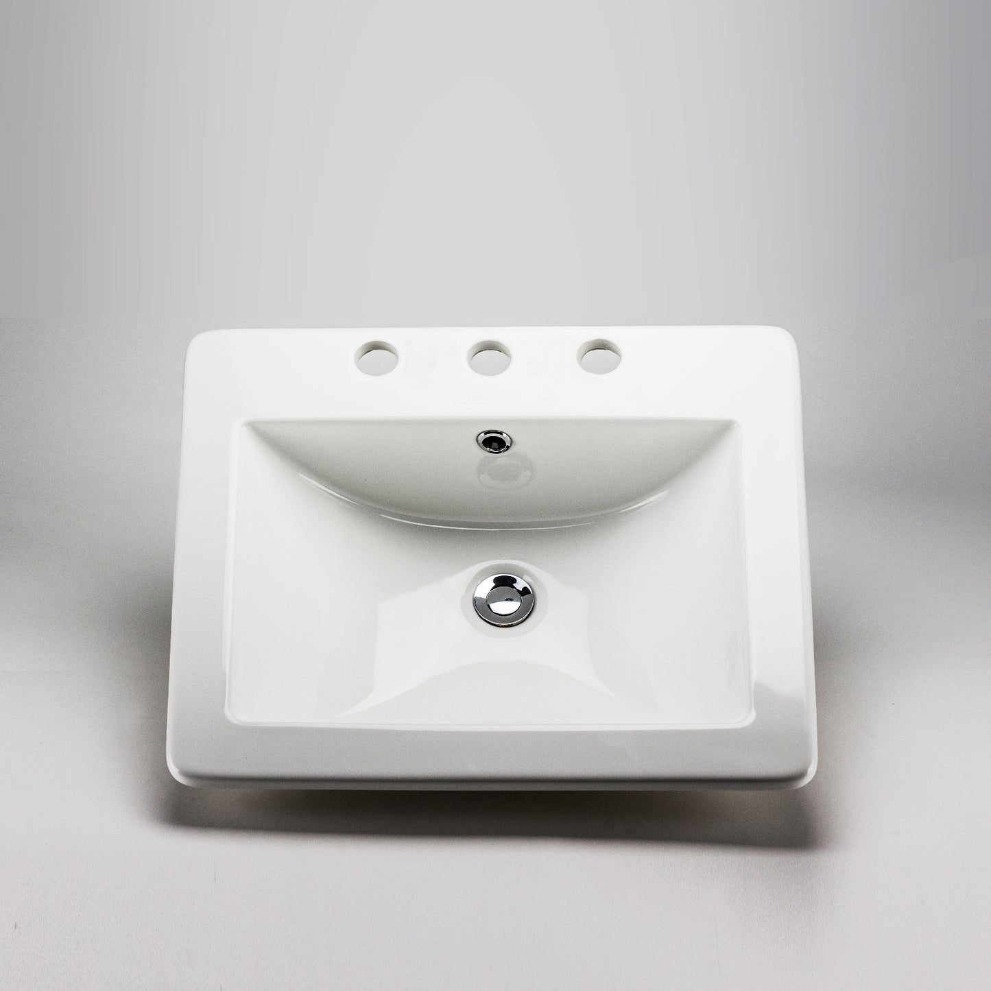 Acritec 36868 Rectangular Drop-In Ceramic Basin, White