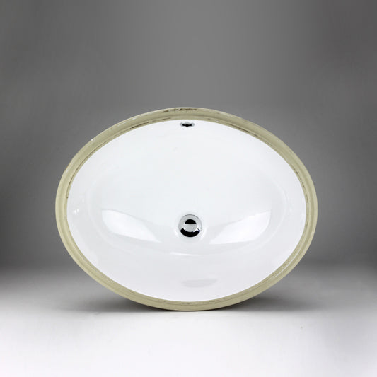 Acritec 36925 Oval Undermount Ceramic Basin, White