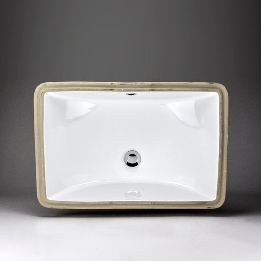 Acritec 36955 Rectangular Undermount Ceramic Basin, White