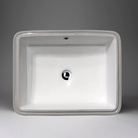 Acritec 36970C Rectangular Undermount Ceramic Basin, White