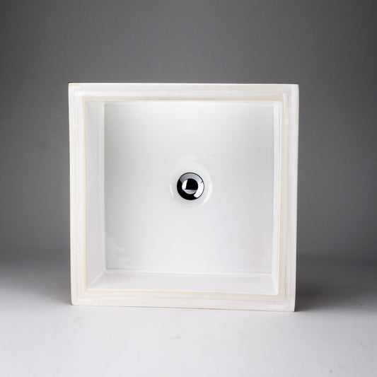 Acritec 36990 Square Undermount Ceramic Basin, White