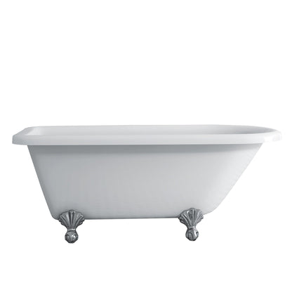 Acritec Antique 59 43101 – Brushed nickel leg finish, acrylic roll top clawfoot tub