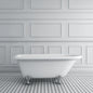 Acritec Antique 59 43101 – 59-inch Acrylic Double-Ended Roll Top Clawfoot Bathtub – White