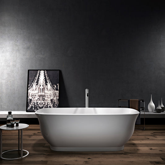 Acritec Elsie 66⅞" Freestanding Acrylic Soaker Bathtub – White